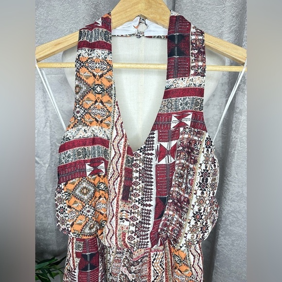 NWT Anthropologie Bishop + Young Desert Boho Print Halter Romper Multicolor Sz S - Picture 3 of 11